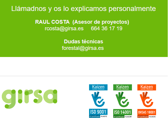 Contacto para Plan de Prevención de Incendios Forestales